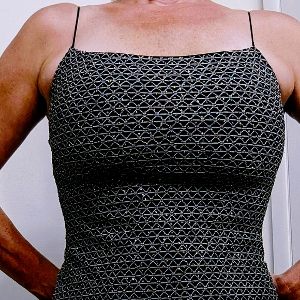 Vintage Sequined Textured Dress